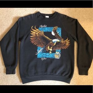 Vintage Eagle Sweatshirt Medium Black